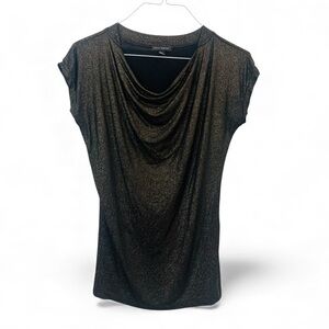 Willi Smith Black and Gold Shimmer Blouse